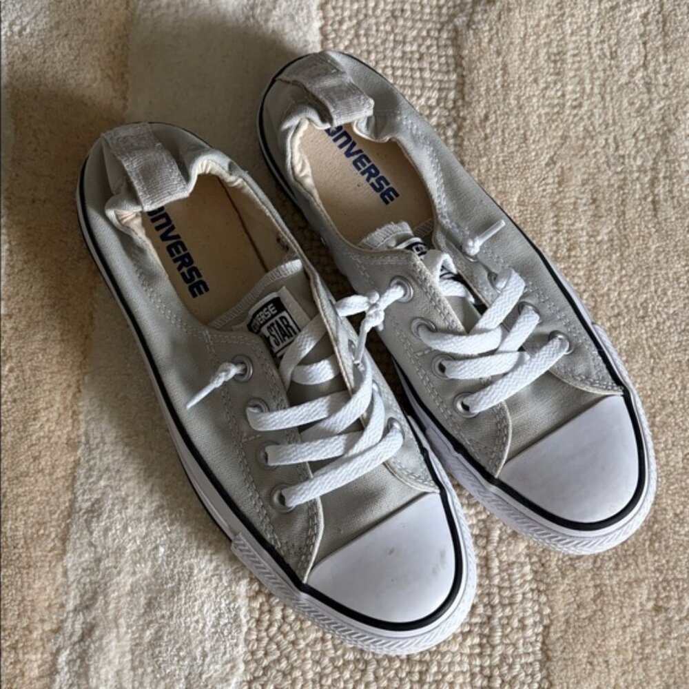 Converse | Light Grey Slip-On Sneakers Size 7